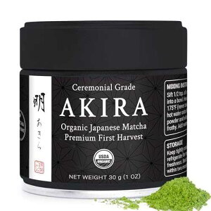 Akira Matcha 30g - Organic Premium Ceremonial Japanese Matcha Green Tea Powder - First Harvest - Zero Sugar - USDA and JAS Certified Matcha Konomi Akira Matcha 30g - Organic Premium Ceremonial Japanese Matcha Green Tea