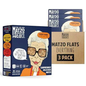 The Matzo Project Crispy Matzo Flats, Flatbread Crackers Sprinkled with (Almost) Everything, Vegan, Nut Free, All Natural, 3-Pack., 5.5 oz. Each, Kosher but NOT Kosher for Passover