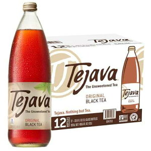 ??? ???? ??? ?? ???, Non-GMO ??, ?????? ????? ??, 975????, 12? ? Tejava Original Unsweetened Black Iced Tea, 12 Pack, 1 Liter Glass Bottles, Non-GMO, Kosher, No Sugar or Sweeteners