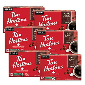 Tim Hortons Dark Roast Coffee, Single-Serve K-Cup Pods Compatible with Keurig Brewers, 72ct K-Cups,Red 12 Count (Pack of 6)