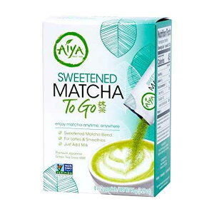 ???, ?? ?? ? ?, 3.38 ?? AIYA SINCE 1888 Aiya Japanese Sweetened Matcha Powder to Go Sticks - Ceremonial Grade, Vegan-Friendly, Gluten-Free - 8 Individually Packed Single-Serving Sticks for Freshness and Conve