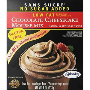 SANS SUCRE �`���R���[�g �`�[�Y�P�[�L ���[�X �~�b�N�X - �V���K�[�t���[�A�O���e���t���[ SANS SUCRE Chocolate Cheesecake Mousse Mix - Sugar Free and Gluten Free