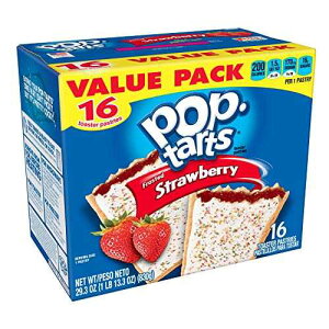 Pop-Tarts �u���b�N�t�@�X�g �g�[�X�^�[ �y�X�g���[�A�t���X�g�X�g���x���[�����A�o�����[�p�b�N�A29.3 �I���X (16 ��) Pop-Tarts Breakfast Toaster Pastries, Frosted Strawberry Flavored, Value Pack, 29.3 oz (16 Count)