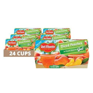 Del Monte �p�؂蓍 �s�[�`�����W�F���t���[�c�J�b�v 4.5�I���X�J�b�v (24�p�b�N) Del Monte Diced Peaches in Peach Flavored Gel Fruit Cups, 4.5 Ounce Cups (Pack of 24)
