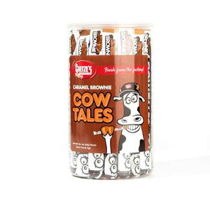 Goetze's Candy Caramel Brownie Cow Tales - 2.25 Pound Canister (36 Ounces) - Fresh from the Factory