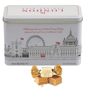 Gardiners of Scotland Handmade Fudge 300g Square Tin, City of London Clotted Cream Fudge