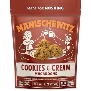 Manischewitz Cookies 'n Cream Macaroons, 10 oz | Coconut Macaroons | Resealable Bag | Dairy Free | Gluten Free Coconut Cookie | Kosher for Passover