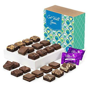 Fairytale Brownies Get Well Magic Morsel 24 Individually Wrapped Gourmet Chocolate Food Gift Basket - 1.5 Inch x 1.5 Inch Bite-Size Brownies - 24 Pieces - Item CJ424