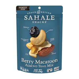 Sahale Snacks Berry Macaroon Almond Trail Mix, 7 oz Pouches (1 Pack) - Dry-Roasted Deluxe Mixed Nuts - Coconut, Blueberries & Apples - Non-GMO, Kosher Trail Mix & Certified Gluten-Free Snacks