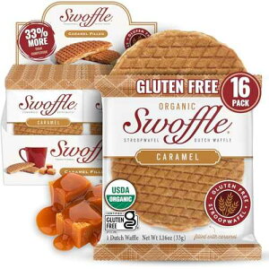 Gluten Free Certified Organic Stroopwafels by Swoffle - Caramel Filled | (16) 1.16oz Wafers | non-GMO, Wheat Free, Kosher, Soy Free, and Nut Free!