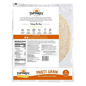 Tumaro �� 8 �C���` �J�[�u ���C�Y ���b�v - �}���`�O���C�� - 8 �J�E���g - 6 ����P�[�X Tumaro's 8 Carb Wise Wraps - Multigrain - 8 Count - Case of 6