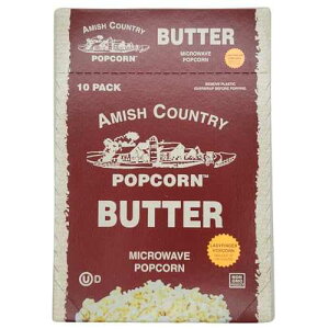 Amish Country Popcorn Old Fashioned Microwave Popcorn 10 Bags Ladyfinger Butter Non-GMO, Gluten Free, Microwaveable and Kosher (10 Bags)