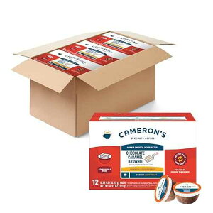 Cameron's Coffee �V���O���T�[�u�|�b�h�A�t���[�o�[�t���A�`���R���[�g�L���������u���E�j�[�A12 �� (6 �p�b�N) Cameron's Coffee Single Serve Pods, Flavored, Chocolate Caramel Brownie, 12 Count (Pack of 6)
