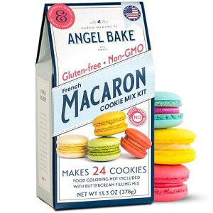 SAENA BAKING CO French Macaron Baking Mix Kit with Swiss Buttercream Filling - Makes 48 Shells Depends on Pastry Size - Gluten-Free and Delicious Pastries - Single Step - Perfect for Beginners & Expert Bakers