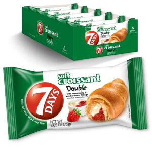 7 Days 7Days Soft Croissant, Strawberry & Vanilla Croissant, Breakfast Pastry, Individually Wrapped On The Go Snack, Non-GMO, 2.65 Ounce (Pack of 6)
