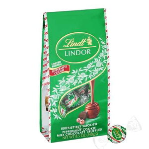 Lindt LINDOR Holiday Limited Edition Peppermint Cookie Milk Chocolate Candy Truffles, Milk Chocolate with Smooth Peppermint Truffle Center, 8.5 oz. Bag