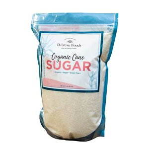 Relative Foods Organic Cane Sugar Crystals (5lb sugar packet) - Preservative & bone-char free, vegan food sugar substitute, gluten free, Non-GMO, fine natural sugar sweetener for cooking, beverages, & more