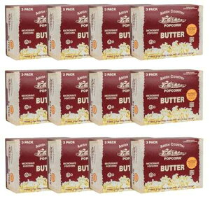 Amish Country Popcorn | Old Fashioned Microwave Popcorn | Ladyfinger Butter - 36 Bags | Non-GMO, Gluten Free, Microwaveable and Kosher (Ladyfinger Butter - 36 Bags)