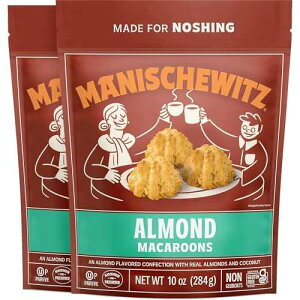 Manischewitz Almond Macaroons, 10 oz (2 Pack) | Coconut Macaroons | Resealable Bag | Dairy Free | Gluten Free Coconut Cookie | Kosher for Passover