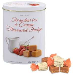 Gardiners of Scotland Handmade Fudge 300g Tin, Strawberries & Cream Fudge