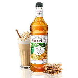 Monin - Toffee Nut Syrup, Bold and Buttery, Great for Coffee and Desserts, Gluten-Free, Non-GMO (1 Liter)