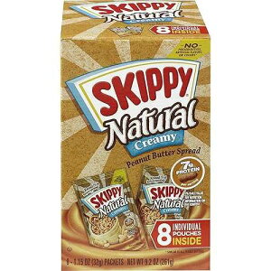 SKIPPY �i�`������ �N���[�~�[ �s�[�i�b�c �o�^�[ �X�v���b�h �ʃX�N�C�[�Y �p�b�N�A1.15 �I���X (64 �p�b�N) SKIPPY Natural Creamy Peanut Butter Spread Individual Squeeze Packs, 1.15 Ounce (Pack of 64)