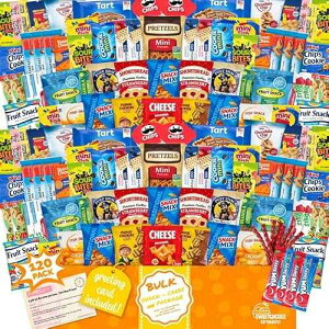 Sweet Choice Snack Box Variety Pack (120 Count) - Bulk Snacks Variety Pack for Adults, Kids and Teens with Chips, Cookies & Bars - Care Packages for College Students, Office, Travel & Birthdays