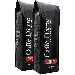 Caffe D'arte Meaning of Life Ground Coffee ? Medium Dark Roast, Rich & Well-Balanced Flavor with Great Aroma, Crafted for Drip Brewing, Fresh Roasted in Seattle, 1 Pound (Pack of 2)