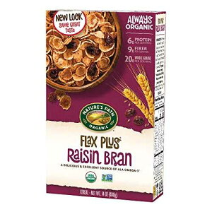 ???? ?? ??? ??? ??? ??? ?? ???, 396.9g (4? ?), ? GMO, ???-3 ?? ???? ??? ??? 20g Nature's Path Organic Flax Plus Raisin Bran Cereal, Non-GMO, 20g Whole Grains, with Omega-3