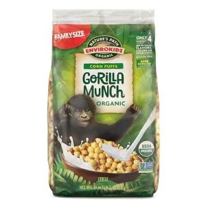 EnviroKidz Organic Gorilla Munch Cereal, 23 oz (Pack of 6), Corn Puffs, Gluten Free, Non-GMO, Earth Friendly Pack, by Nature's Path