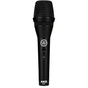 AKG Pro Audio P3S High-Performance Cardioid Dynamic Vocal Microphone with On/Off Switch, XLR Connector, Professional Studio & Live Performance Cardioid Mic for Live Vocals, and Recording, Black
