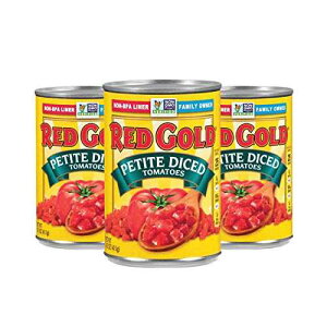���b�h�S�[���h�v�`�_�C�X�g�}�g�A14.5�I���X Red Gold Petite Diced Tomatoes, 14.5 Ounce