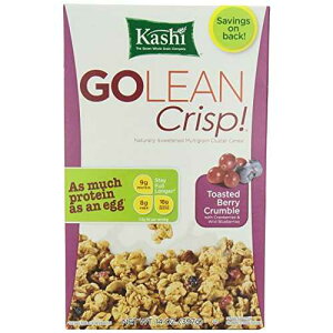 Kashi GO �u���b�N�t�@�X�g�V���A���A�r�[�K���v���e�C���A�t�@�C�o�[�V���A���A�g�[�X�g�x���[�N���X�v�A14�I���X�{�b�N�X (1�{�b�N�X) Kashi GO Breakfast Cereal, Vegan Protein, Fiber Cereal, Toasted Berry Cr