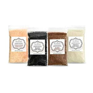 RESURRECTIONbeauty Gourmet Sea Salt Sampler - Multi Pack of Pink Himalayan And French Grey Fine Ground Salts, Hawaiian-Style Red Alaea and Black Lava Coarse Grain Salts - 6 oz. Each - 24 oz Total Multipack