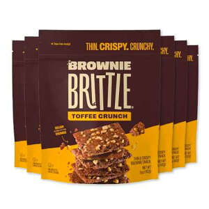 Brownie Brittle ? Toffee Crunch Thin and Crispy Sweet Snacks (Pack of 6, 5 oz), Rich Gourmet Brownie Bites Dessert