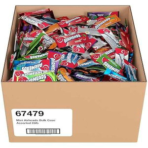 Airheads Mini Candy Bars, Taffy Variety Pack, Individually Wrapped Bulk Candy, Six Assorted Fruit Flavors Artificially Flavored, 25 Pound Box