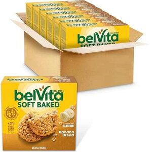 belVita Soft Baked Breakfast Bars, Banana Bread, 6 Boxes of 5 Packs (1 Biscuit Per Pack)