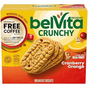 belVita Breakfast Bars Biscuits, Cranberry Orange, 5 Packs (4 Biscuits Per Pack)