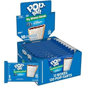 Pop-Tarts Pop-Tart Made with Whole Grain, Toaster Pastries, Frosted Blueberry, 1.76oz (120 Count)
