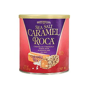 Brown & Haley Sea Salt CARAMEL ROCA Canister, Individually Wrapped Caramel Buttercrunch Toffee, 10 Ounces (Pack of 1)
