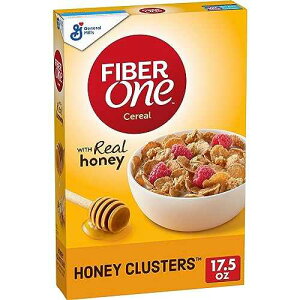 Fiber One Honey Clusters ���H�p�V���A���A�S���������t�@�C�o�[�V���A���A17.5 �I���X Fiber One Honey Clusters Breakfast Cereal, Fiber Cereal Made with Whole Grain, 17.5 oz