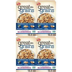 Post Great Grains �u���[�x���[�����H�p�V���A���A���`�q�g�݊����v���W�F�N�g�F�؍ς݁A�S���Ɍ��N�A�ᎉ�b�A�S���V���A�� 13.5 �I���X (4 �p�b�N) Post Great Grains Blueberry Morning Breakfast Cereal, N