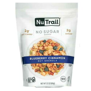 Low Karb NuTrail, Keto Blueberry Nut Granola Healthy Breakfast Cereal, Low Carb Snacks & Food, Almonds, Pecans, Coconut and More, 2g Net Carbs, 1.37 lb, 22 Oz