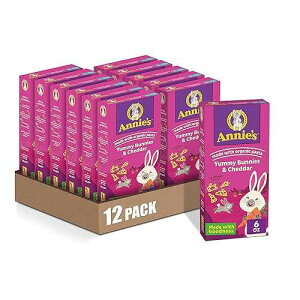 Annie's Homegrown Annie's Yummy Bunnies and Cheddar, Made with Real Cheese and Organic Pasta, 6 oz (Pack of 12)