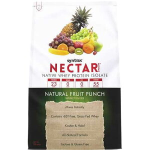 Syntrax Nectar Naturals, All Natural Whey Protein Isolate, Smooth & Juicy, Natural Fruit Punch, 2 lbs.