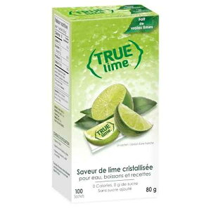 True Citrus TRUE LIME Water Enhancer, Bulk Dispenser, 100 Count (Pack of 1), 0 Calorie Drink Mix Packets For Water, Sugar Free Lime Flavoring Powder Packets