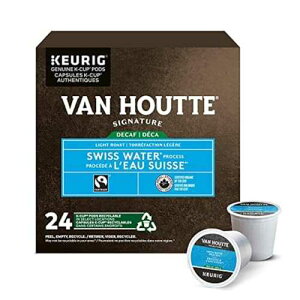 Van Houtte �X�C�X�E�H�[�^�[�f�J�t�F �t�F�A�g���[�h �I�[�K�j�b�N ���C�g���[�X�g K�J�b�v 24�� Van Houtte Swiss Water Decaf Fair Trade Organic Light Roast K-Cups, 24-Count