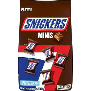 SNICKERS �~�j�T�C�Y �~���N�`���R���[�g �L�����f�B�o�[ �o���N�p�b�N�A�p�[�e�B�[�T�C�Y�A40 �I���X�o�b�O SNICKERS Minis Size Milk Chocolate Candy Bars Bulk Pack, Party Size, 40 oz Bag