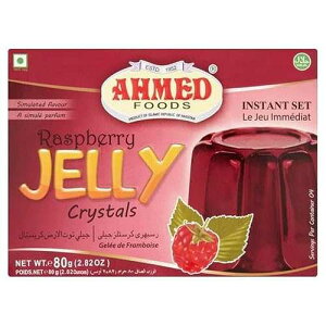 AHMED �n���[�� �[���[ �x�W�^���A�� �N���X�^�� �[���[�A���Y�x���[�A85 �O���� (12 �p�b�N) AHMED foods AHMED Halal Jello Vegetarian Crystal Jelly, Raspberry, 85 Gram (Pack of 12)