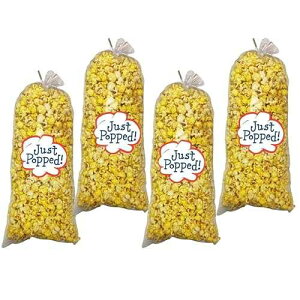 Just Popped Gourmet Delicious Movie Theater Butter Popcorn Perfect for Events, Weddings Thank You Anniversary Popcorn for Holidays Gift, Gluten Free Non-Allergenic - 4-Pack (72 Cups Per Case)